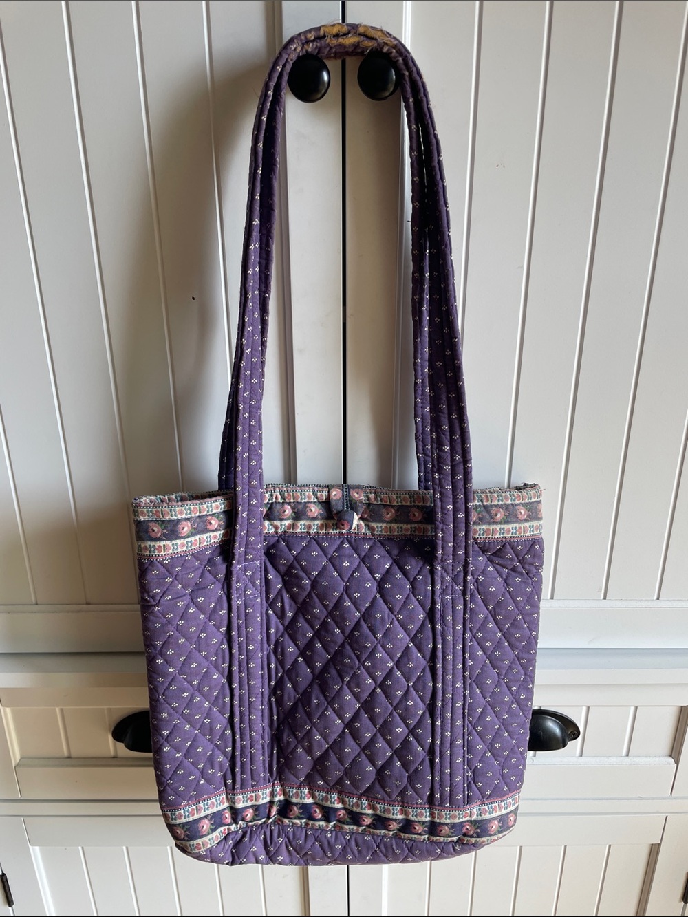 Vera Bradley Vintage Spring Violet with rose pattern 1986 Mini Tote GVUC